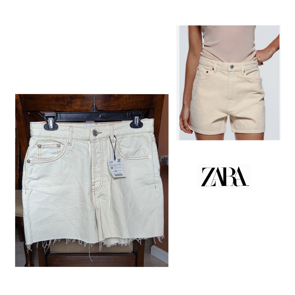 Zara Off-White Women's Jean Shorts